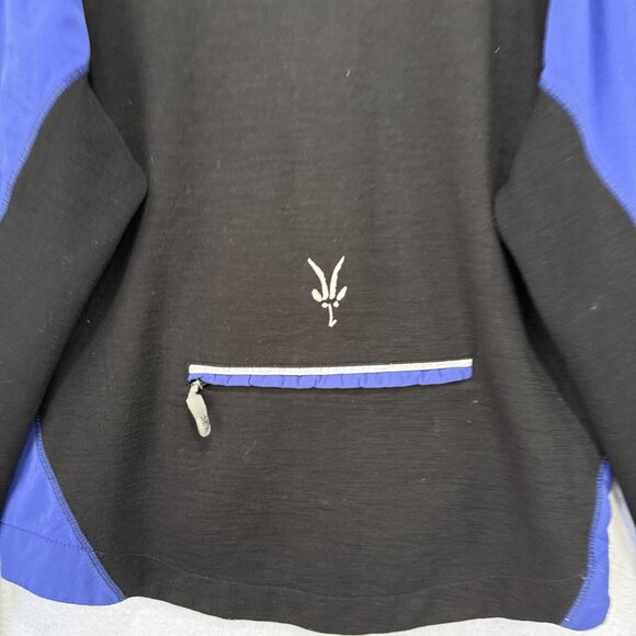 Ibex Cycling Jacket Mens Large Blue Black Full Zip Rear Zip Pocket Made in USA - Picture 10 of 12